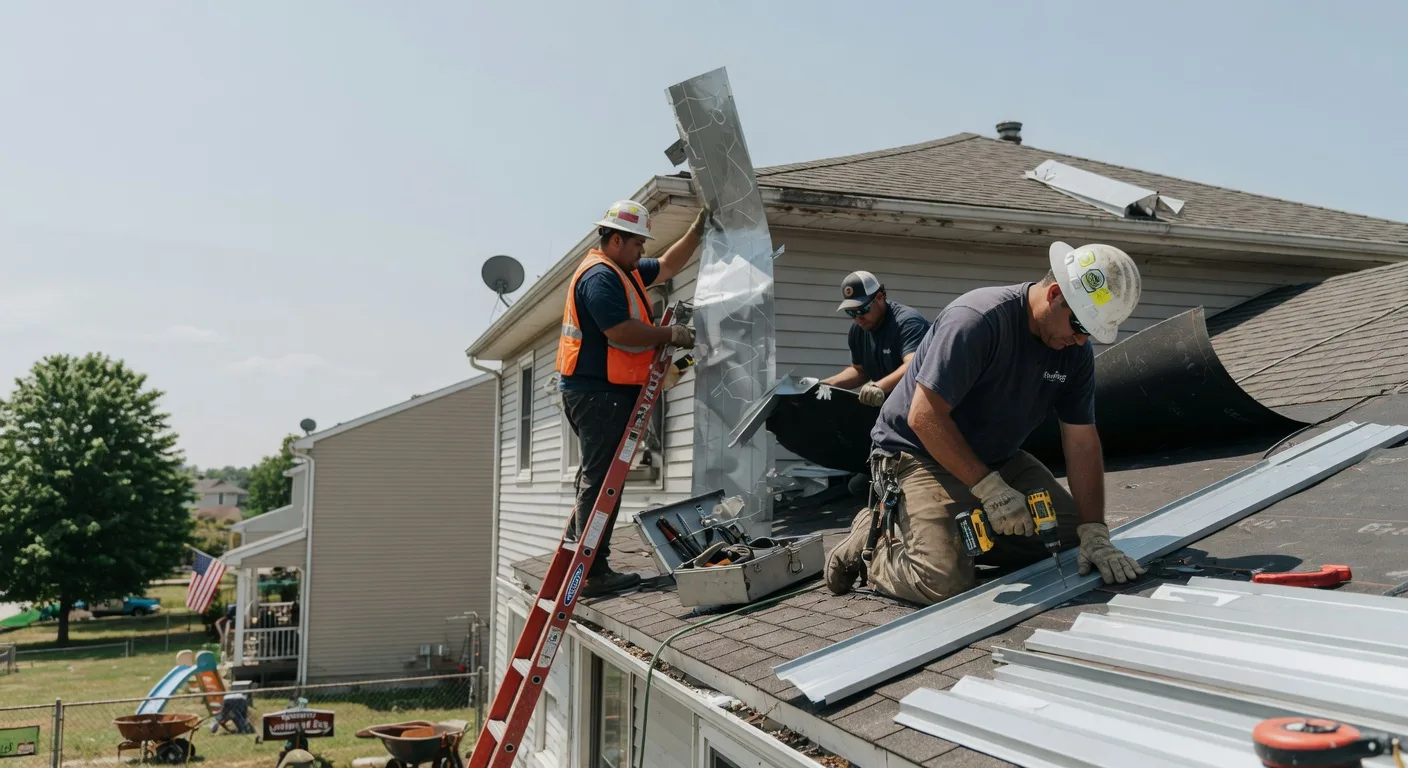 Storm Damage Metal Roof Repair in Rosalia, KS